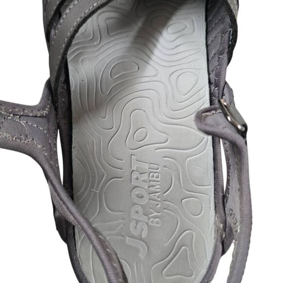 Jambu Sport Poppy Sandal Gray Adjustable Hook & Loop All terrain Sole Size 10 - Picture 6 of 7